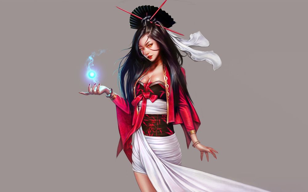 Обои для рабочего стола Красивая девушка азиатка, by Charlotte Kim