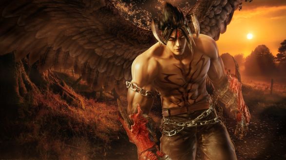 Обои на рабочий стол Jin Kazami - персонаж из игры Tekken 6 BR (c) Namco Bandai, автор SilverCat-sama
