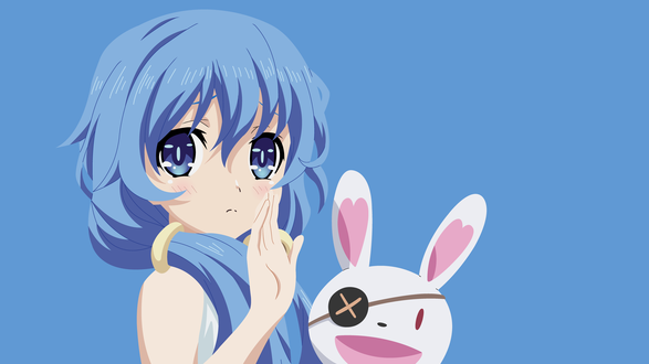 Обои на рабочий стол Yoshino / Йошино с кроликом из аниме Date A Live / Рандеву с жизнью, by MrRikkert