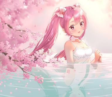 Обои на рабочий стол Vocaloid Sakura Miku / Вокалоид Сакура Мику, by Ken