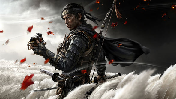 Обои на рабочий стол Самурай из игры Ghost of Tsushima / Призрак Цусимы