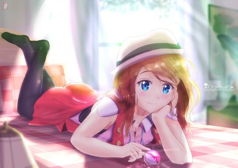 Обои на рабочий стол Serena / Серена из аниме Pokemon XY / Покемон XY, by chinchongcha