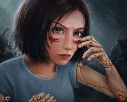 Обои на рабочий стол Alita / Алита из фильма Alita: Battle Angel / Алита: Боевой анге, by Fuytski