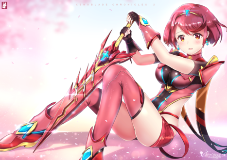 Обои на рабочий стол Pyra / Пыра из игры Xenoblade Chronicles, by chinchongcha