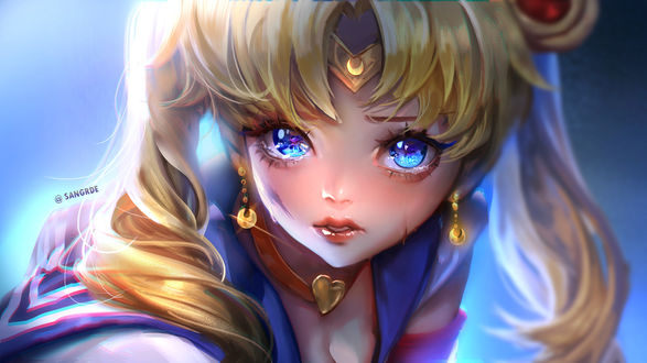 Обои на рабочий стол Usagi Tsukino / Усаги Цукино из аниме Sailor Moon / Сейлор Мун, by San