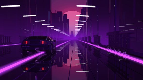 Обои на рабочий стол Автомобиль на дороге, by Giorgi Tordia