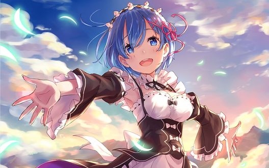 Обои на рабочий стол Rem / Рэм из аниме Re: Жизнь в альтернативном мире с нуля / Re: Zero kara Hajimeru Isekai Seikatsu