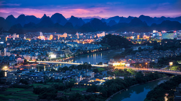 Обои на рабочий стол Огни ночного города в South China / Южном Китае, by Trey Ratcliff