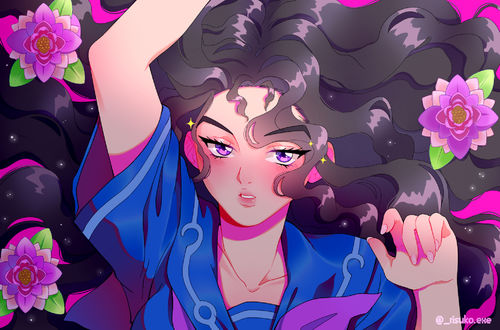 Обои на рабочий стол Девочка Yukako Yamagishi / Юкако Ямагиси в окружении цветов, by Yeyou-Submarine