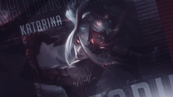 Обои на рабочий стол Katarina / Катарина арт к игре League of Legends / Лига Легенд