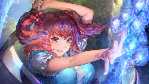 Обои на рабочий стол Onozuka Komachi / Онодзука Комати из игры Touhou Project / Проект Восток, by Arispirit