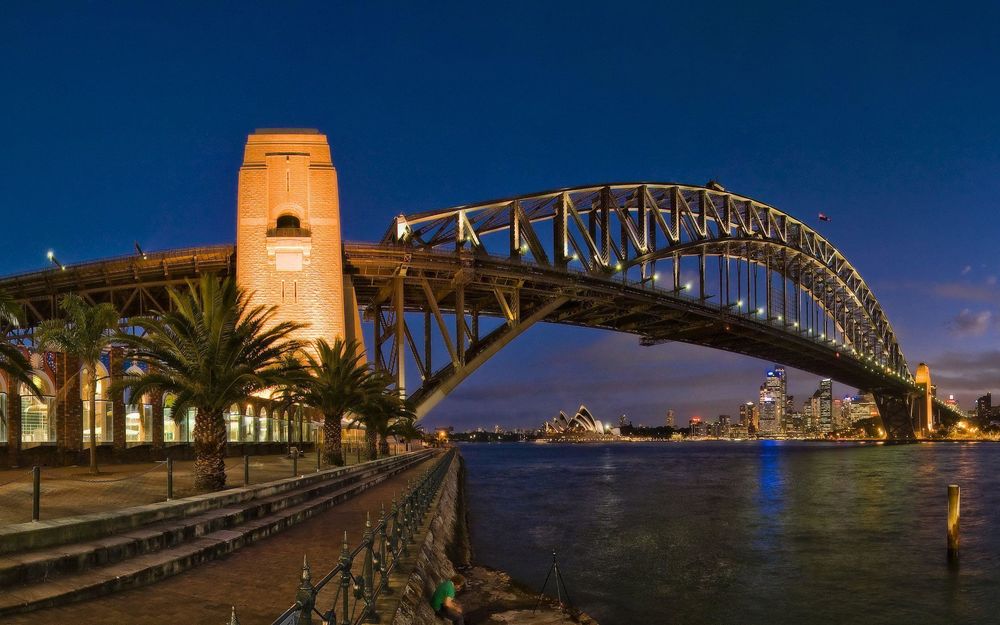 Обои для рабочего стола Арочный мост Harbour Bridge / Харбор Бридж - один из самых больших арочных мостов в мире, Сидней, Австралия / Sydney, Australia