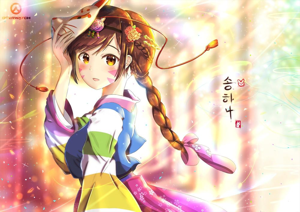 Обои для рабочего стола D. Va Hana Song / Ханна Сон из игры Overwatch / Дозор, by chinchongcha