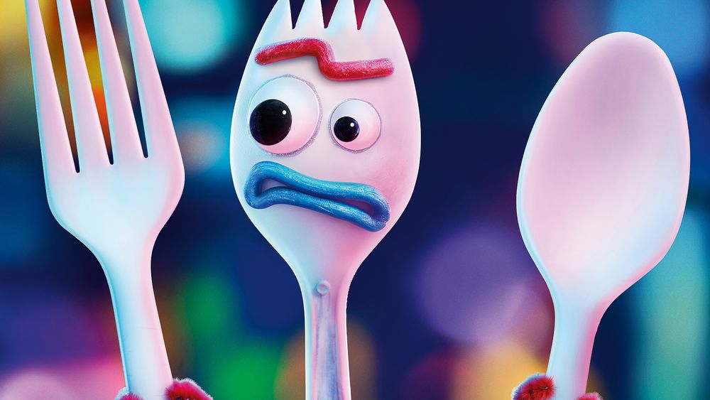 Обои для рабочего стола Пластиковые столовые приборы из мультфильма Toy Story 4 / История игрушек 4