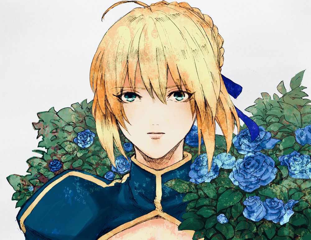Обои для рабочего стола Saber Alter / Dark Saber / Сэйбер Альтер из визуальной новеллы Fate: Stay Night / Судьба: Ночь Схватки