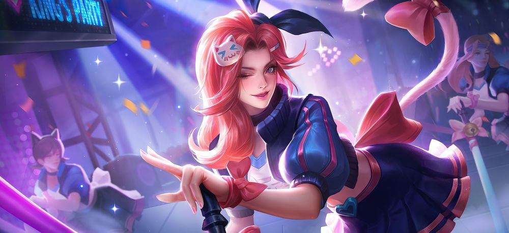 Обои для рабочего стола Рыжая девушка на сцене в свете софитов, из игры Kings of Glory