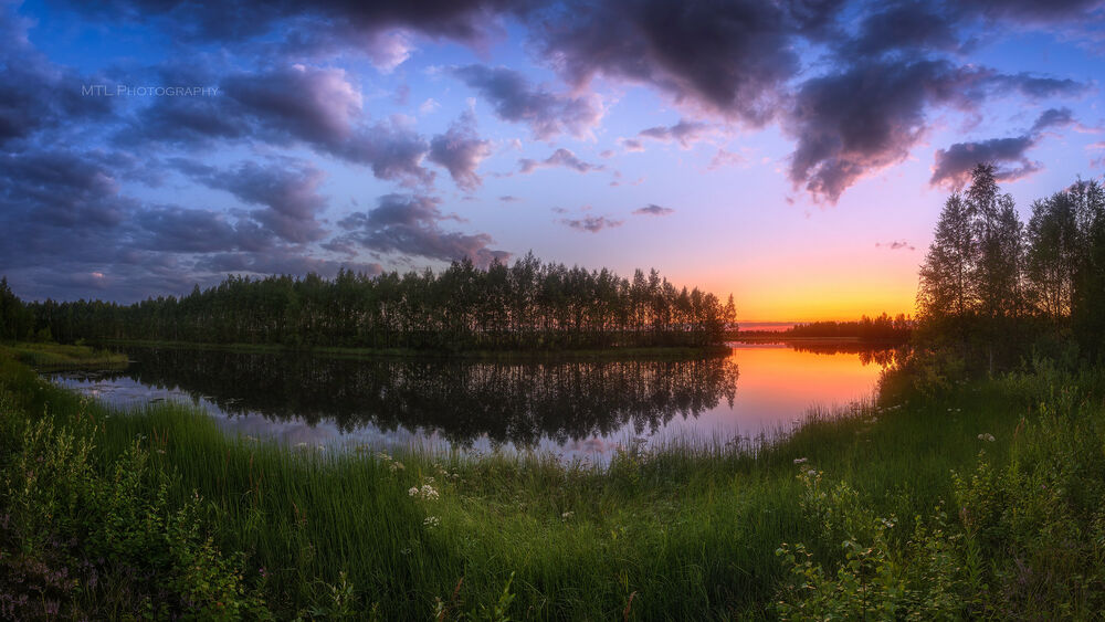 Обои для рабочего стола Летняя ночь в Таймамаа, Финляндия, by M. T. L Photography