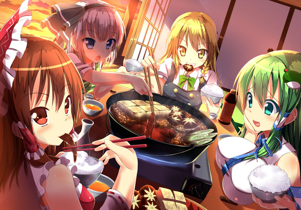 Anime girl eating food