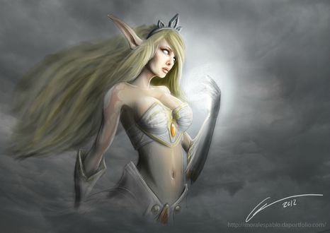Обои на рабочий стол Janna / Жана, арт к игре League of Legends / Лига Легенд, by Pablo Morales