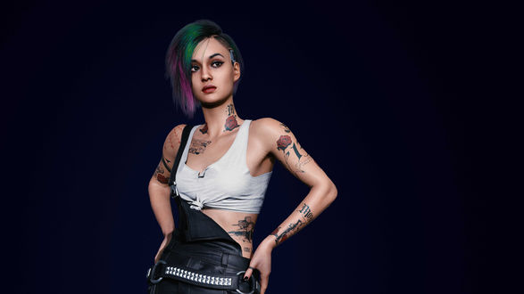 Обои на рабочий стол Judy / Джуди из видеоигры Cyberpunk2077 / Киберпанк2077