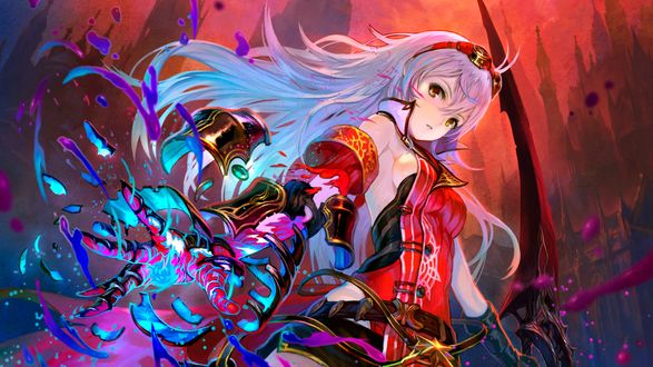 Обои на рабочий стол Arnas / Арнас из игры Nights of Azure / Лазурные ночи, by Sakai