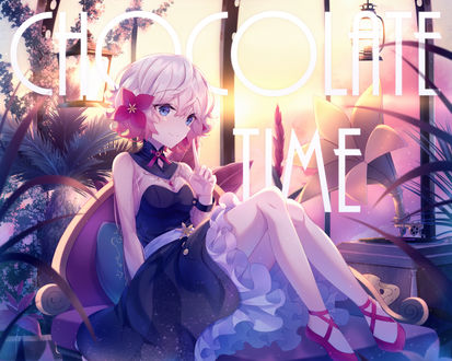 Обои на рабочий стол Вокалоид Кагамине Рин / Vokaloid Kagamine Rin / шоколадное время /