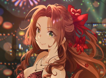 Обои на рабочий стол Айрис Гейнсборо / Аэрис / Aerith Gainsborough / Aeris, видеоигра Последняя фантазия 7 / Final Fantasy VII