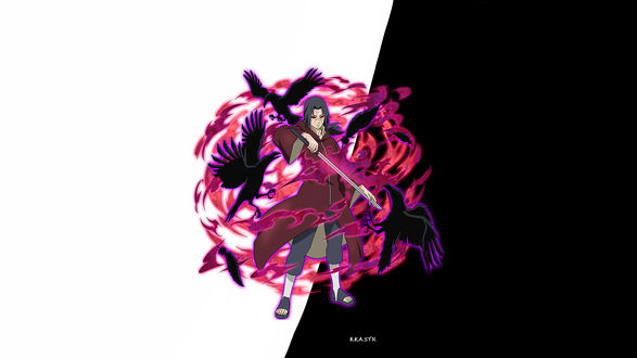 Обои на рабочий стол Uchiha Itachi / Учиха Итачи из аниме Наруто / Naruto, by KKASYR98