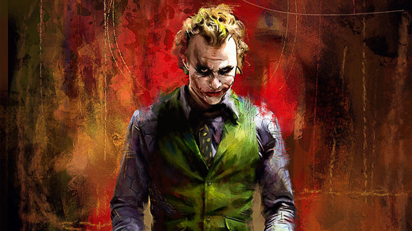 Обои на рабочий стол Джокер / Joker из комиксов, DC Comics, by wisesnailart