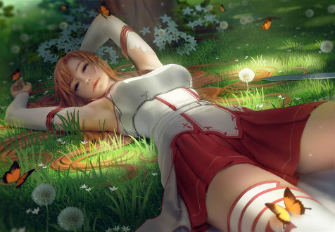 Обои на рабочий стол Персонаж Asuna Yuuki / Асуна Юки из аниме Sword Art Online / Мастера Меча Онлайн, by zarory