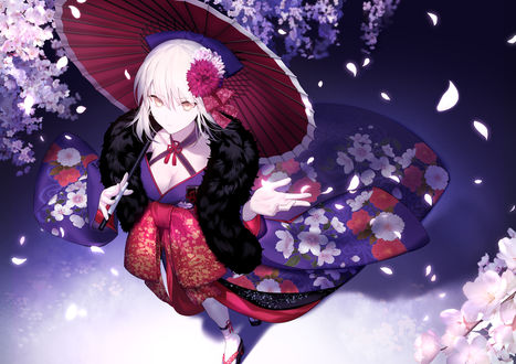 Обои на рабочий стол Saber Alter / Dark Saber / Сэйбер Альтер из визуальной новеллы Fate: Grand Order / Судьба: Великая Компания