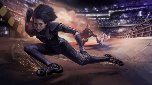 Обои на рабочий стол Alita / Алита из фильма Alita: Battle Angel / Алита: Боевой ангел
