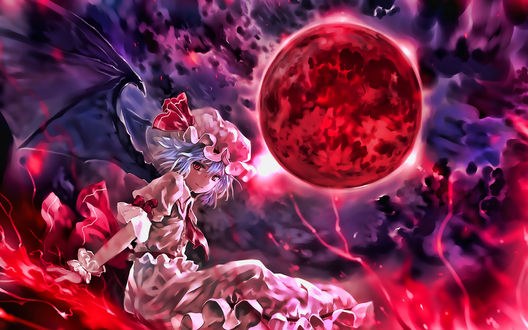 Обои на рабочий стол Remilia Scarlet / Ремилия Скарлет персонаж из манги и серии компьютерных игр Touhou Project / «Проект «Восток»», Toxo