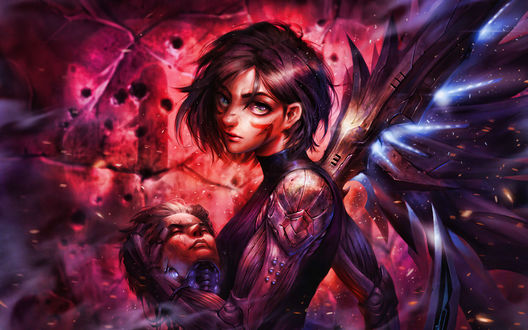 Обои на рабочий стол Alita / Алита из фильма Alita: Battle Angel / Алита: Боевой ангел, by Zhengang Rao