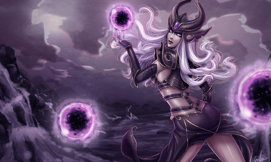 Обои на рабочий стол Syndra / Синдра из игры League of Legends / Лига Легенд, by Tropic02