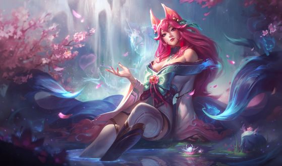 Обои на рабочий стол Персонаж - лисичка AHRI / Ари из видеоигры League of Legends / Лига Легенд