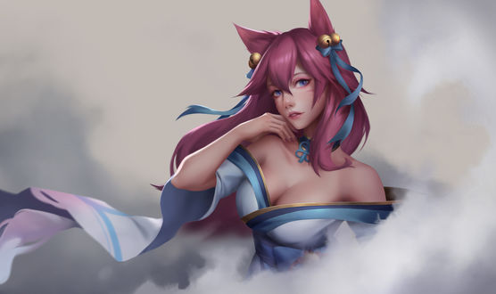 Обои на рабочий стол Персонаж - лисичка AHRI / Ари из видеоигры League of Legends / Лига Легенд, by Kumei L
