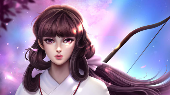Обои на рабочий стол Персонаж Kagome Higurashi / Кагомэ Хигураси из аниме Инуяша / InuYasha, by TiNy Truc