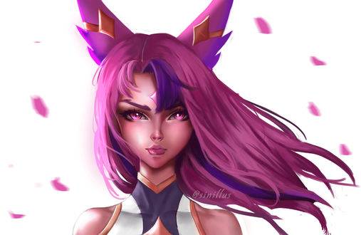 Обои на рабочий стол Star Guardian Xayah / Звездный Страж Ксая из игры League of Legends / Лига Легенд