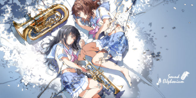 Обои на рабочий стол Персонажи Kousaka Reina, Oumae Kumiko, из аниме ИграйЭуфониум!/ Hibike! Euphonium, обои для рабочего стола, скачать обои, обоибесплатно
