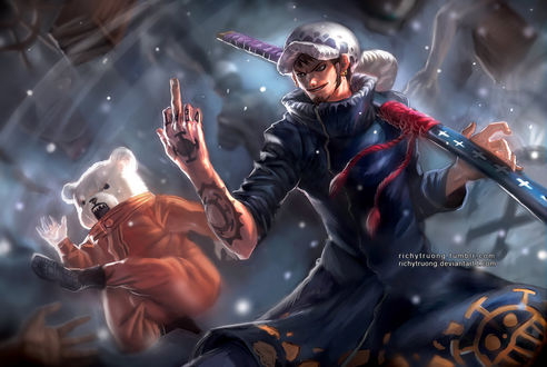 Обои на рабочий стол Trafalgar Law / Трафальгар Ло из аниме One Piece / Ван Пис, by r-trigger