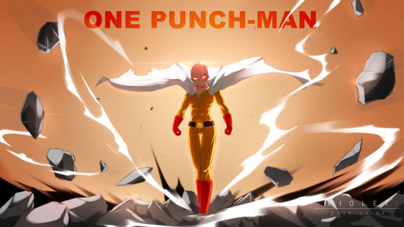 Обои на рабочий стол Saitama / Сайтама из аниме One-Punch Man / Ванпанчмен / Человек одного удара, by VioletSang
