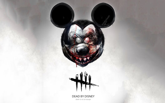 Обои на рабочий стол Злая мышь Мики / Mickey Mouse из мультфильмов Диснея, art by MJHiblen