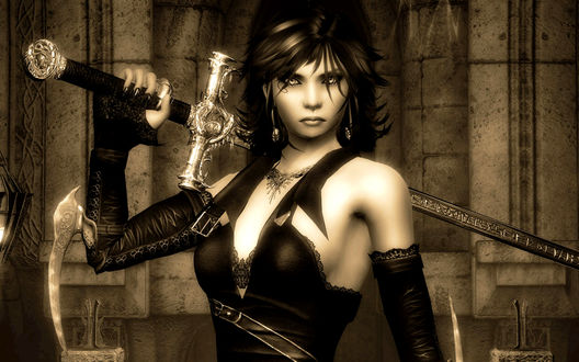 Обои на рабочий стол Девушка Vivian / Вивиан из видеоигры Древние Свитки / The Elder Scrolls