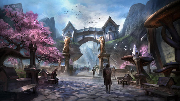 Обои на рабочий стол Фэнтези арт из видеоигры Древние Свитки / The Elder Scrolls