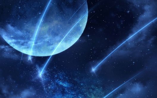 Обои на рабочий стол Ночное небо c планетой, by CZY