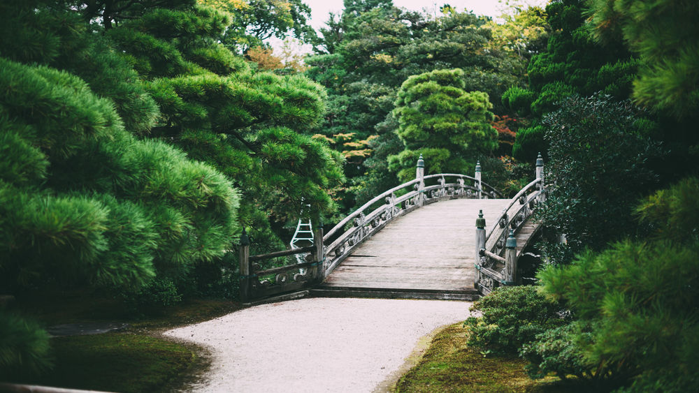 Обои для рабочего стола Мост к императорскому дворцу, Kyoto, Japan / Киото, Япония, фотограф Stanley yuu