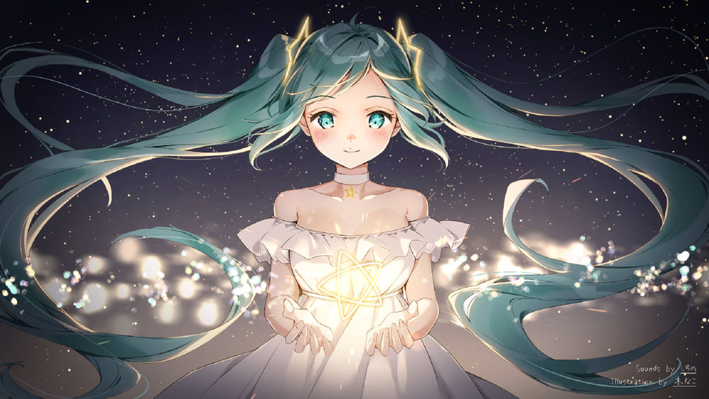 Обои для рабочего стола Vocaloid Miku Hatsune / Вокалоид Мику Хацунэ