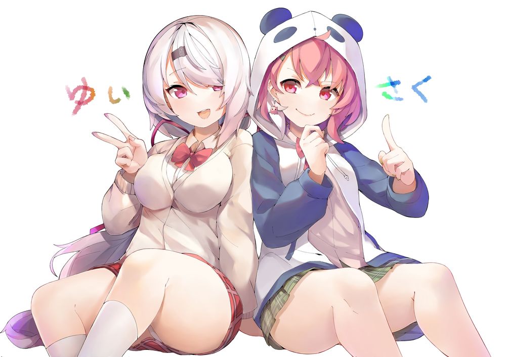 Обои для рабочего стола Виртуальный ютубер Sasaki Saku, Shiina Yuika, art by togami