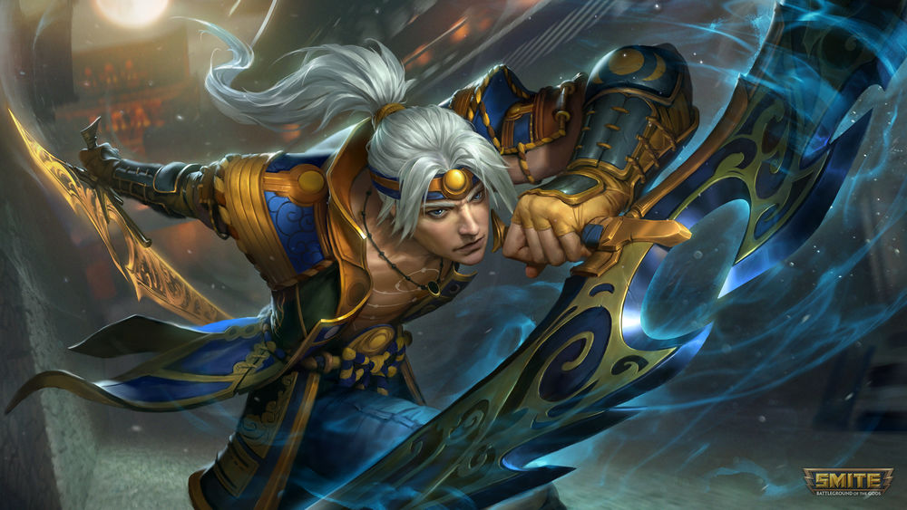 Обои для рабочего стола Воин Tsukuyomi / Цукуеми из видеоигры Smite